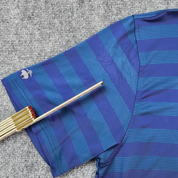 Brooks Brothers Shirt Mens XXL Blue Green Striped Polo Performance Series Golf - Picture 9 of 16